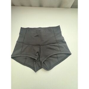 Rare Lululemon Womens Black High Rise Running Workout Shorts Size 8